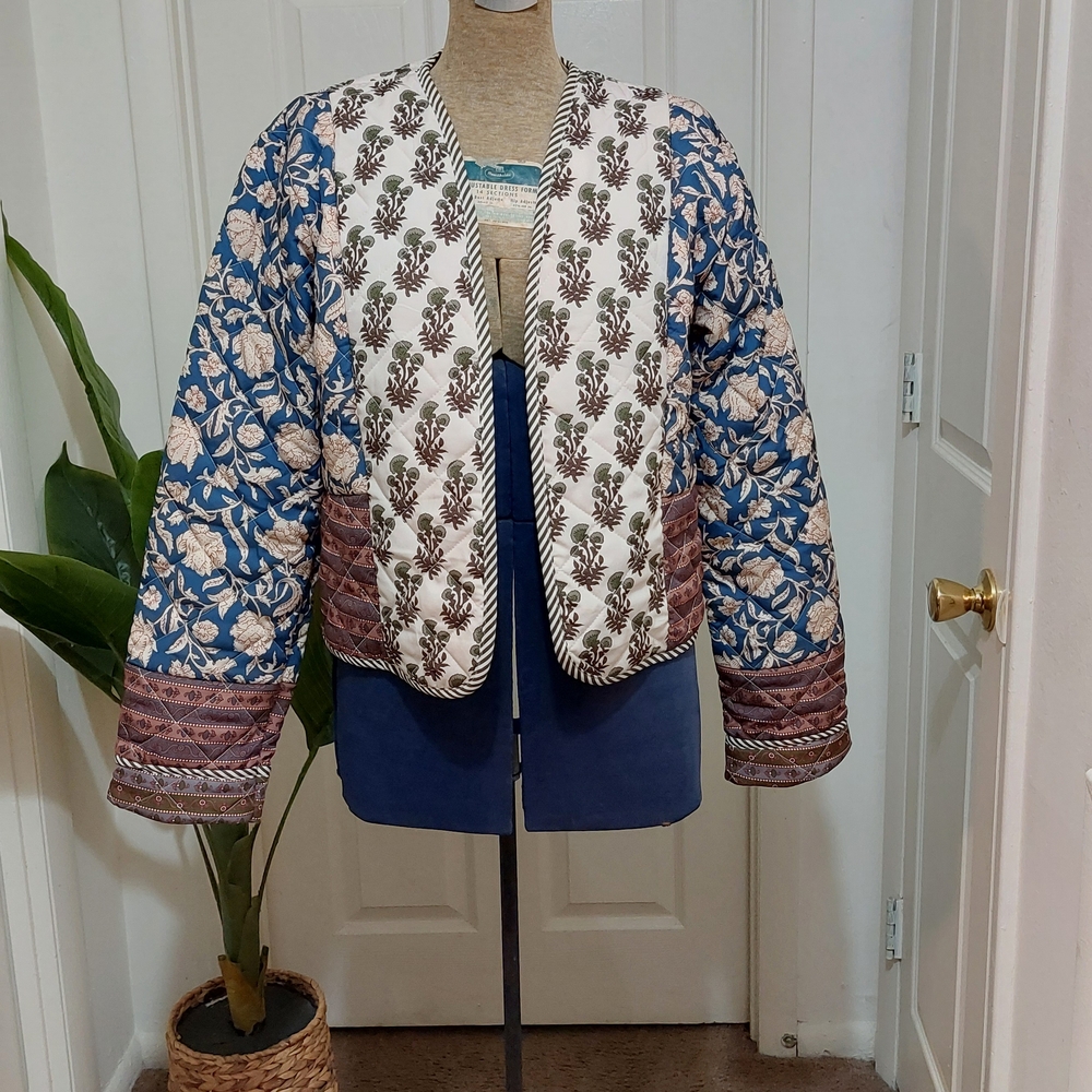 Floral Patterned Open Front Jacket - image 2